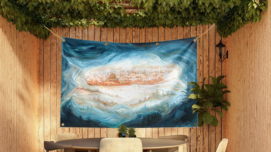 Sukkah Mural in a Kosher easiest to build Sieger Sukkah