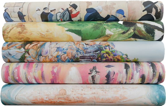folded sukkah tapestries with built-in grommets