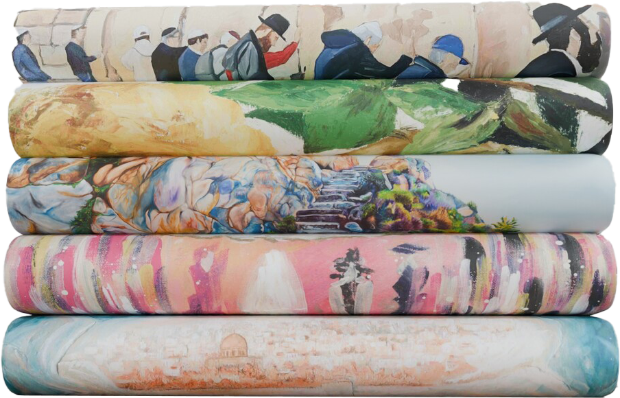 Sukkah tapestries with built-in ties and grommets
